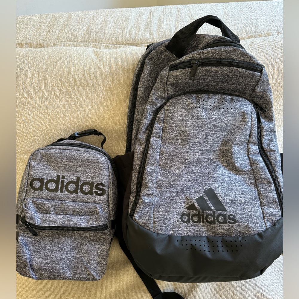 Adidas backpack and lunch bag
